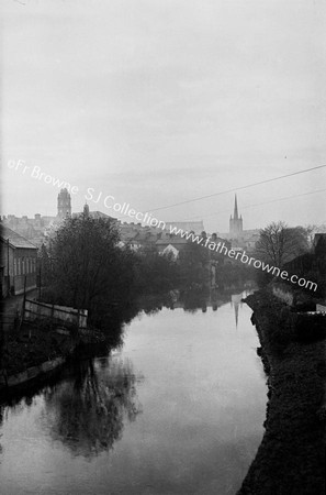 LOOKING DOWN RIVER ERNE FROM E.BRIDGE